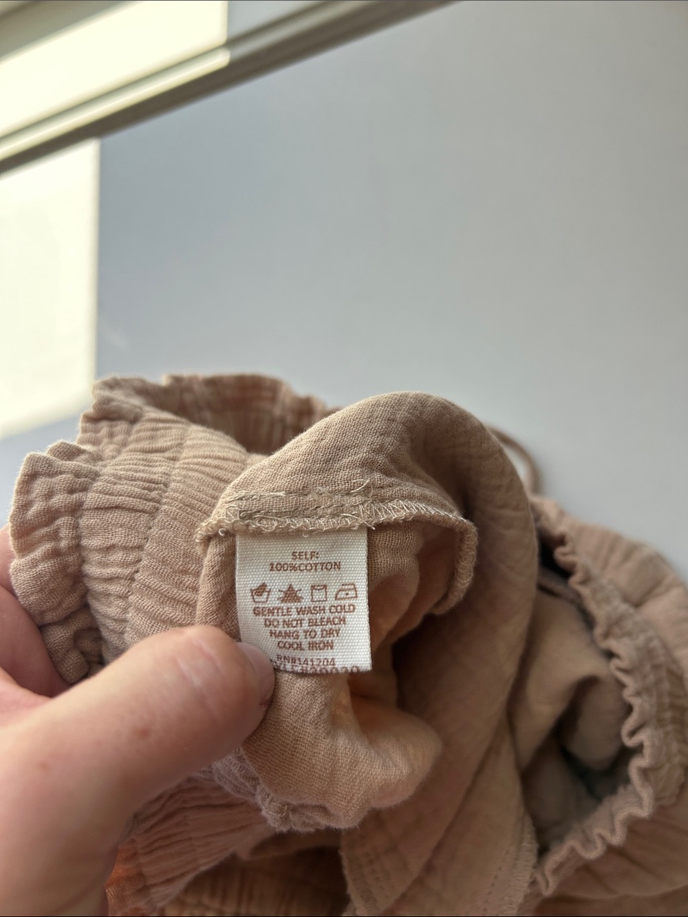 Hem & Thread Tan Textured Shorts - Picture 3 of 4